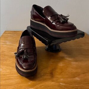 Zara Dark Burgandy Tassel Loafers